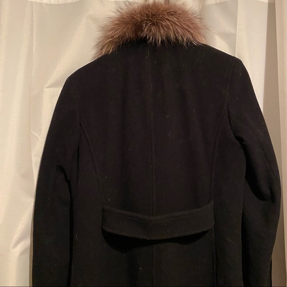 Nicole Miller New York Faux Pink Fur Black Wool coat Size 4. - Picture 4 of 5